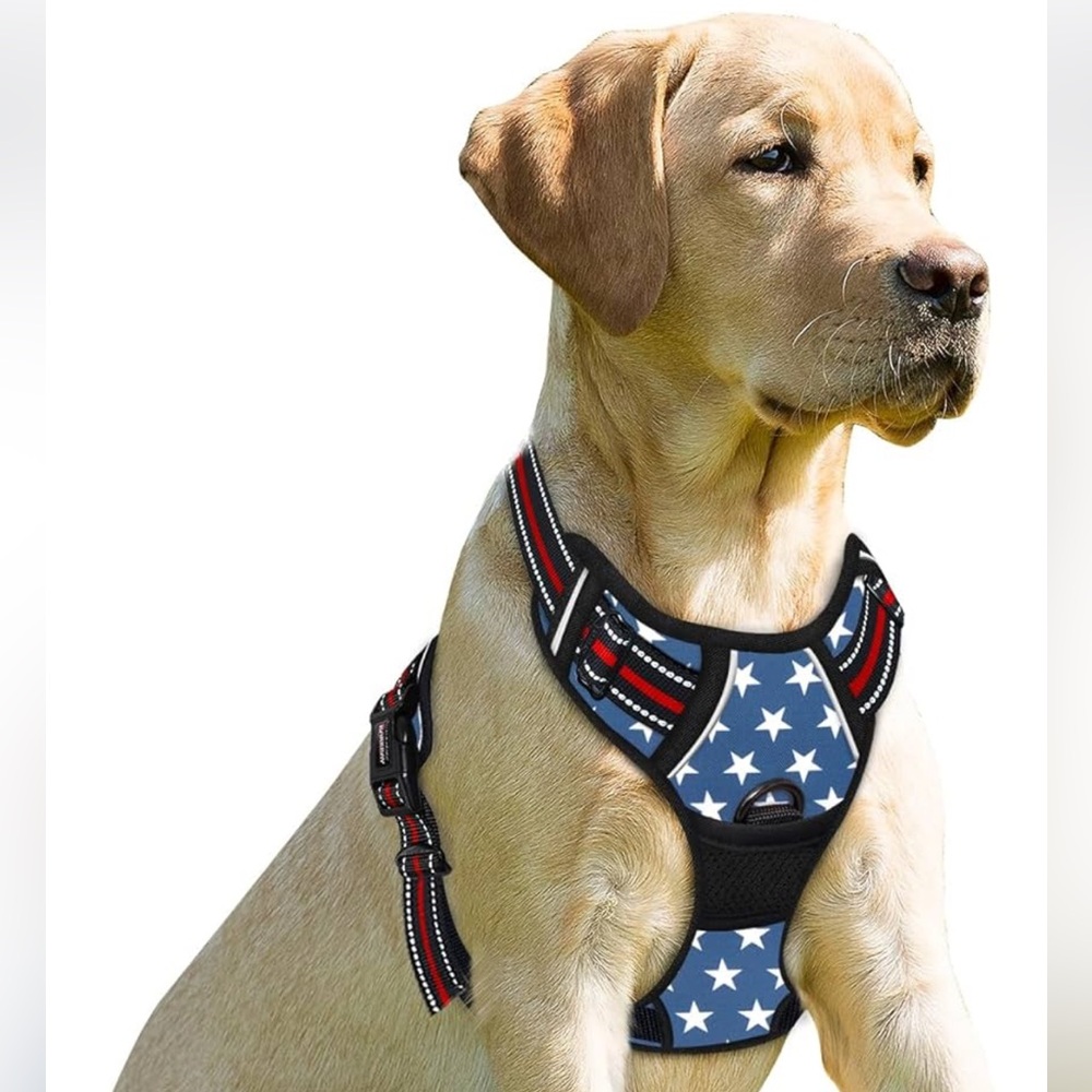 Barkbay red, white & blue dog harness, medium, NWOT.